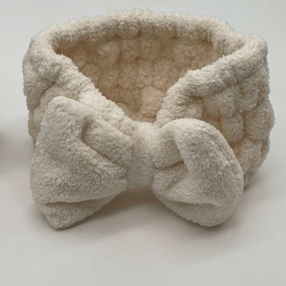 Baby Headbands Chenille Soft Pink White Stretchy Elastic Bowknot 2 Pieces‎ NWOT - Picture 3 of 10